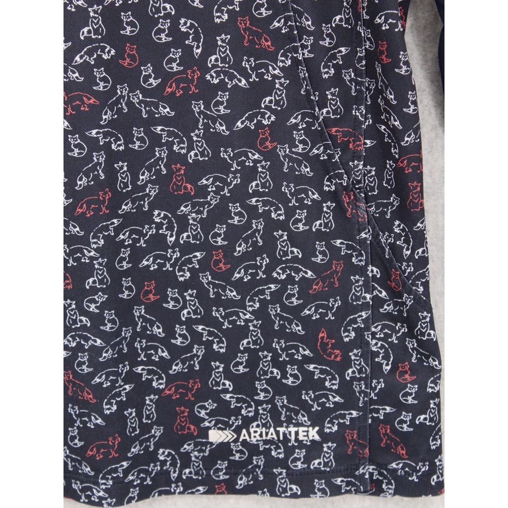 Ariat Women Navy Blue Fox Print AriatTEK Heat Series Quarter Zip Sun Shirt M - Picture 3 of 10